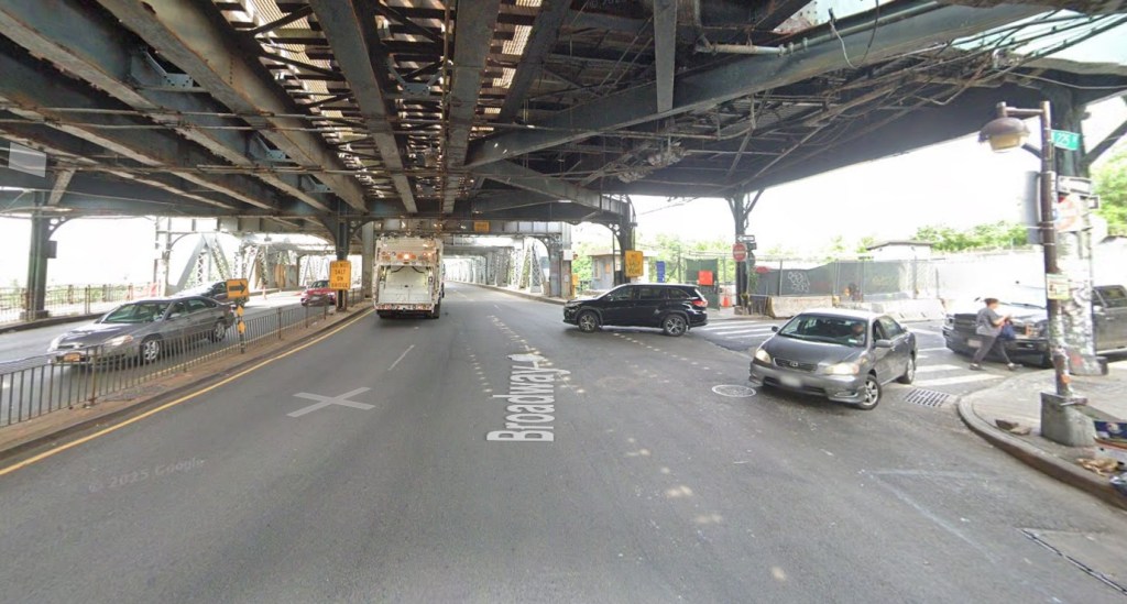 Street view of the intersection of Broadway and West 225th Street in NYC.