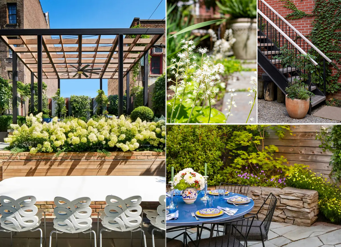 brooklyn gardens - collage of outdoor spaces