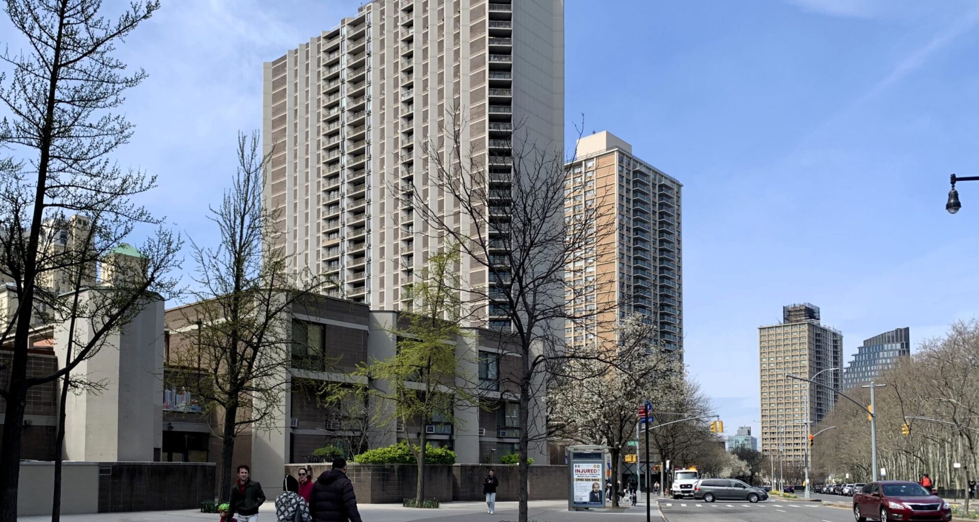 The buildings in this photo, as seen from Cadman Plaza West in Brooklyn Heights, would be affected by the threatened building workers strike. Photo: Mary Frost/Brooklyn Eagle