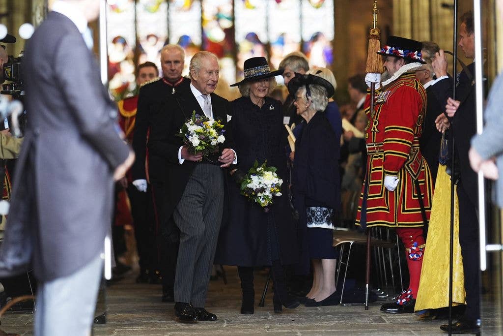 King Chares III and Queen Camilla attend the Royal Maundy Service at St Asaph Cathedral in North Wales