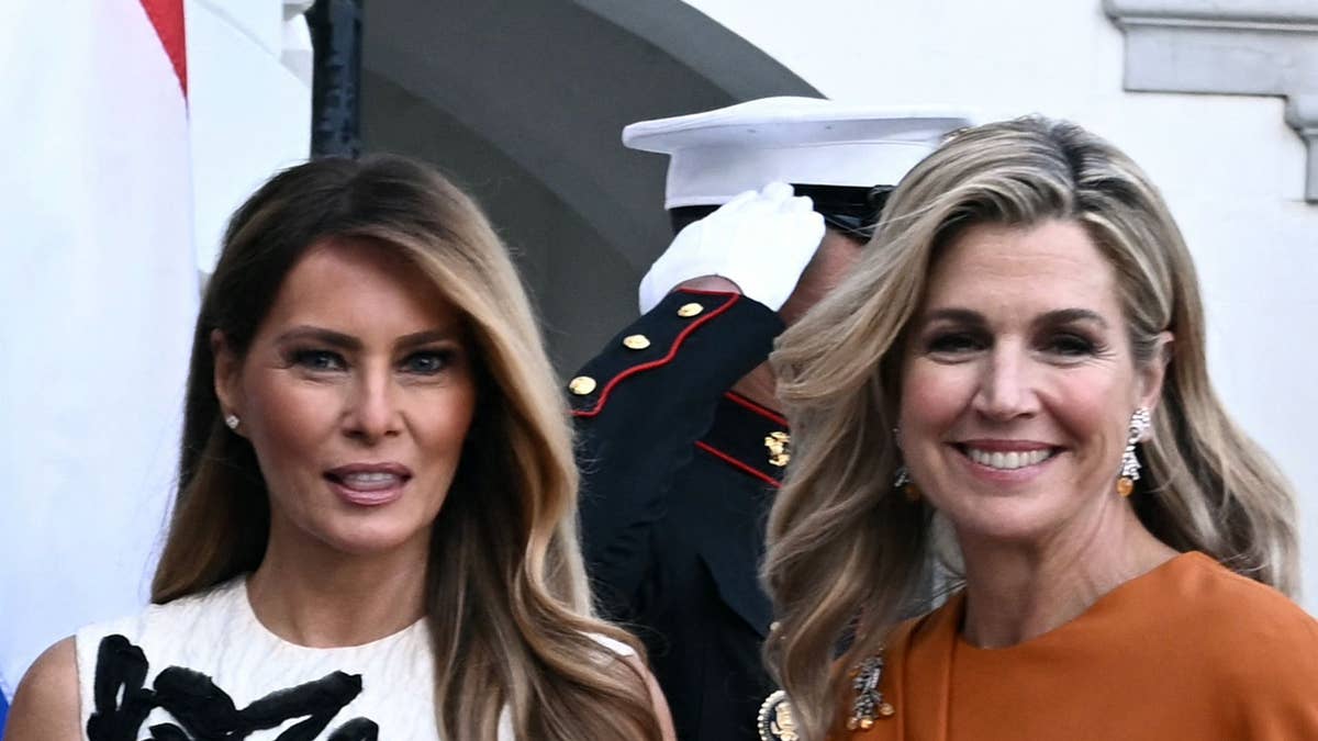 Melania Trump welcomes Queen Maxima in floral white dress at White House dinner