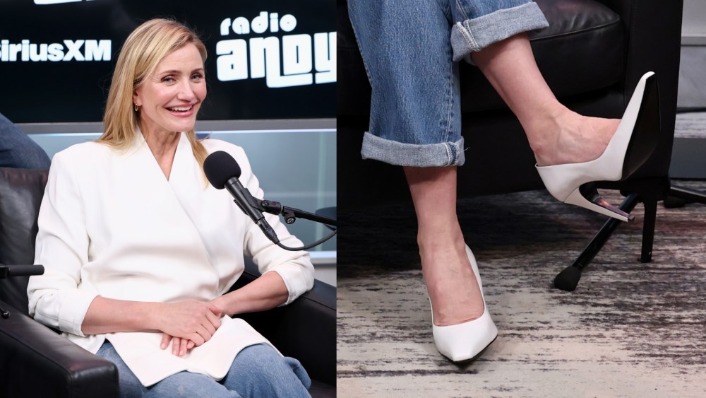 Keanu Reeves and Cameron Diaz attend SiriusXM's Front Row With the Cast Of 'Outcome' at SiriusXM Studios on Monday in New York City.