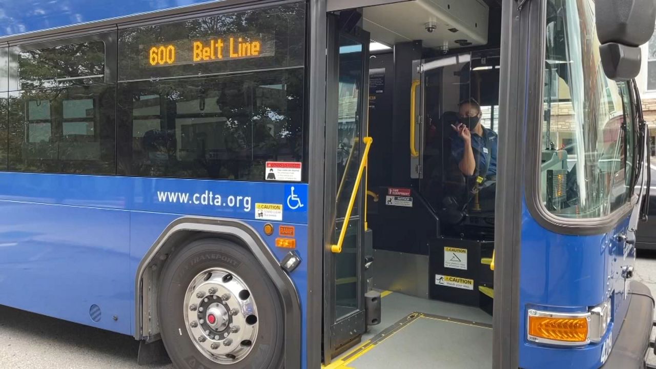 a cdta bus as seen from riders' entrance