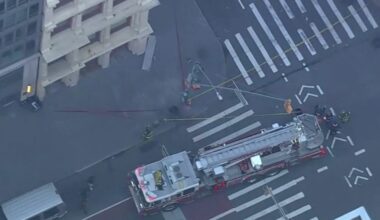 Building facade collapses in Lower Manhattan during morning commute