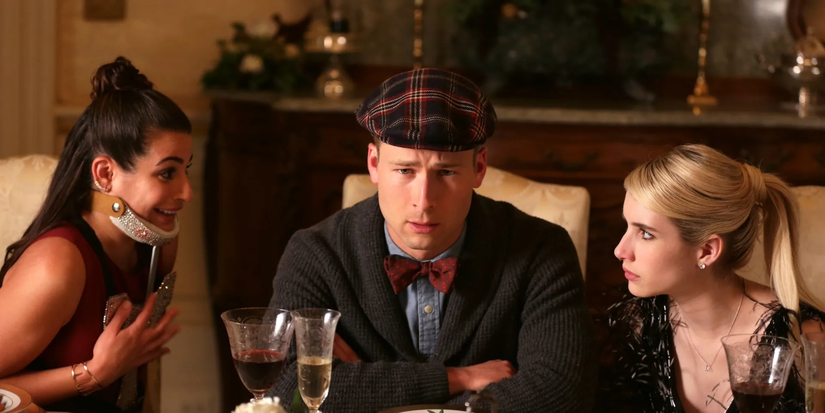 Chad at dinner in Scream Queens