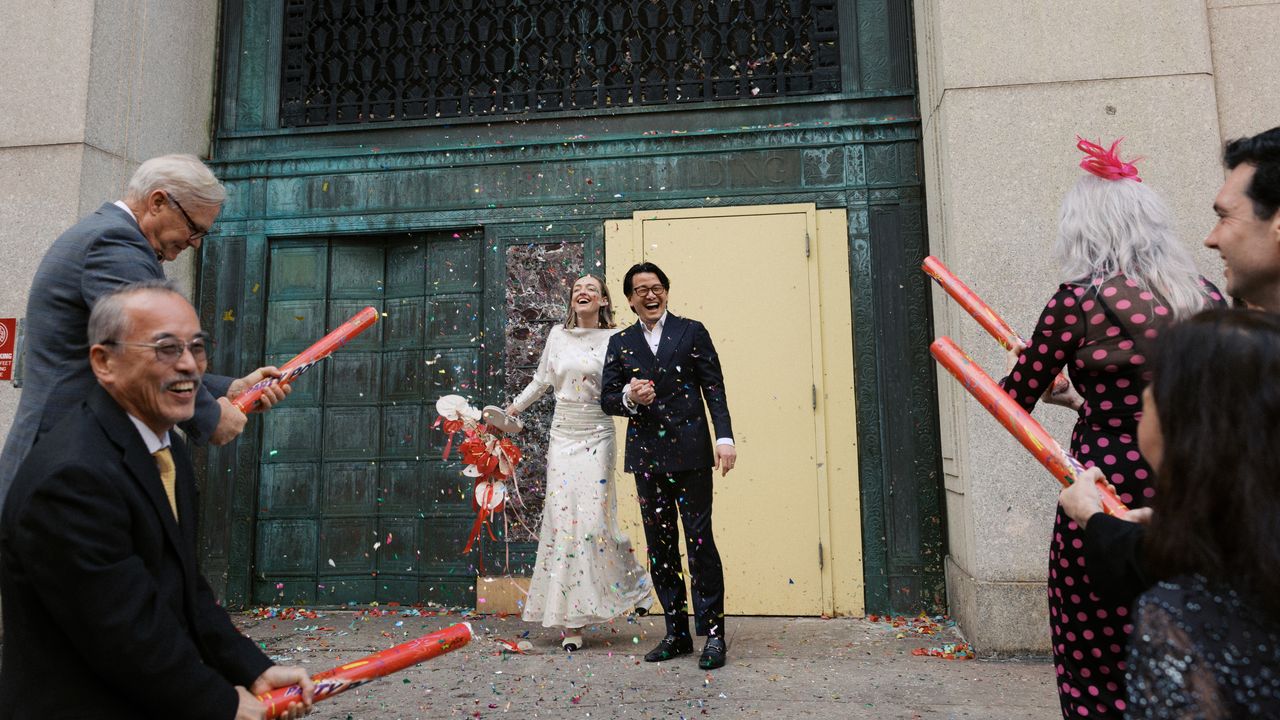 This NYC City Hall Elopement on Lunar New Year Was Full of Joy, Confetti, and a Little Chaos
