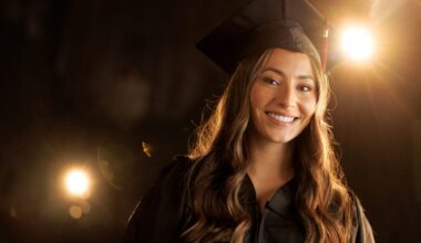 UA Little Rock student-athlete Brooklyn Marcee participates in a TV commercial.
