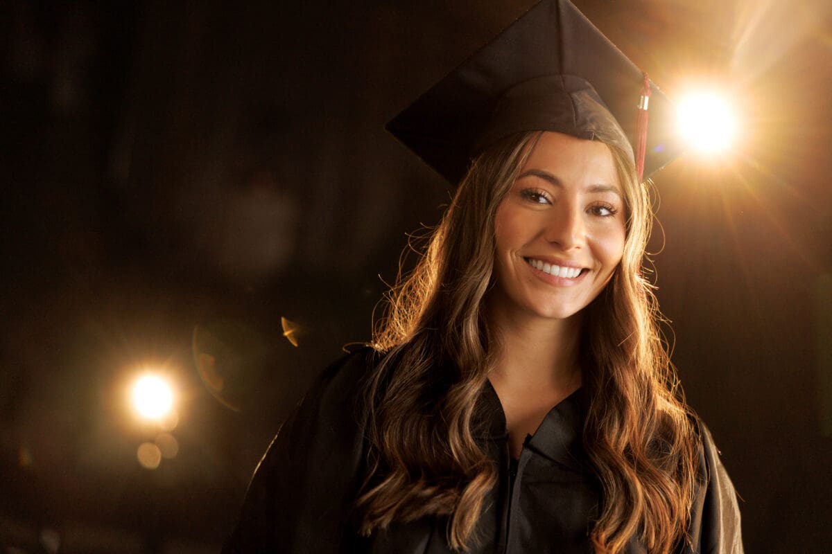 UA Little Rock student-athlete Brooklyn Marcee participates in a TV commercial.