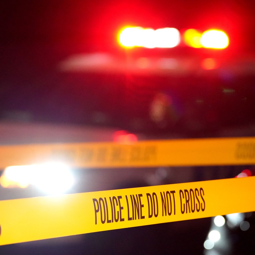 A general view of police line do not cross tape or police tape or crime scene tape at the scene of a police involved shooting in New York, NY as seen on November 13, 2025.