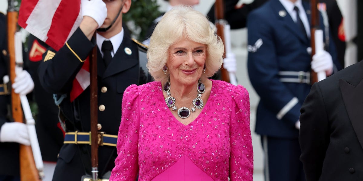 Queen Camilla Wore Queen Victoria's Amethyst and Diamond Necklace to the White House State Dinner