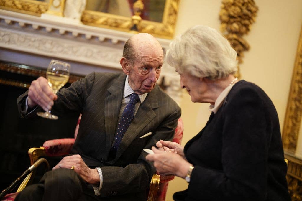 The Duke of Kent talking with Lady Susan Hussey