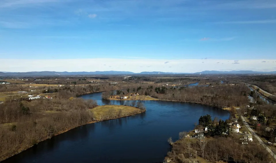 FORT EDWARD, NY - MARCH 11: View of the Hudson River look north from Champlain Canal Lock C6 on Wednesday, March 18, 2026, in Fort Miller, N.Y.