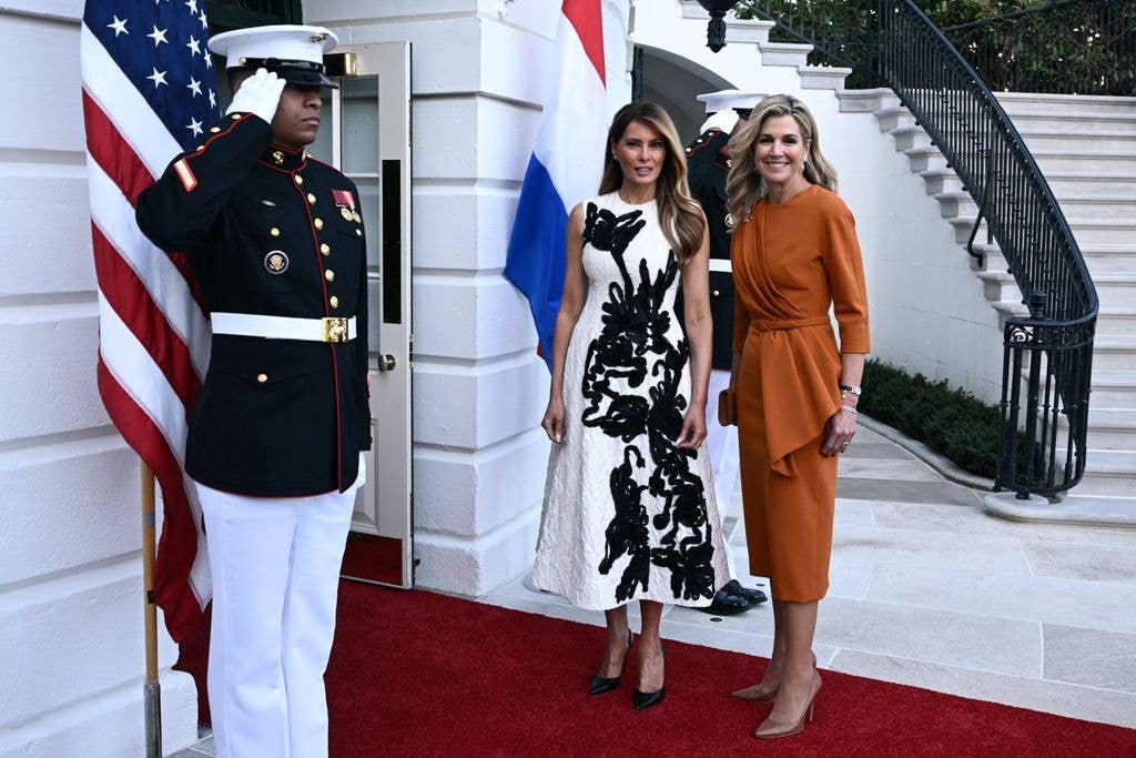 Melania with Queen Maxima at the White House