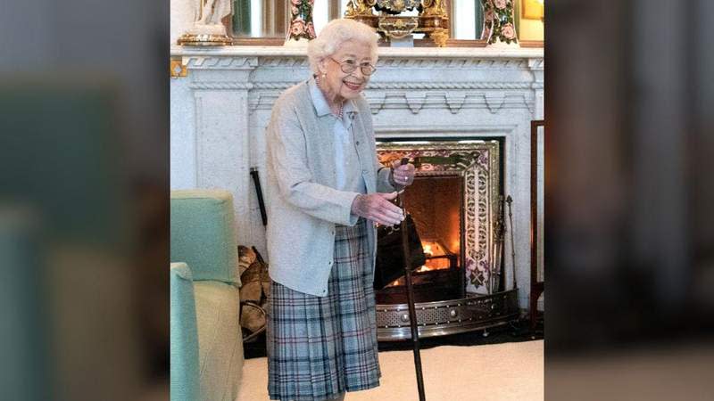 Frail Queen Elizabeth II is seen in her final photo, taken two days before her death.MEGA
