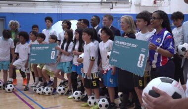 Surprise FIFA World Cup tickets gifted to kids at Queens YMCA soccer clinic