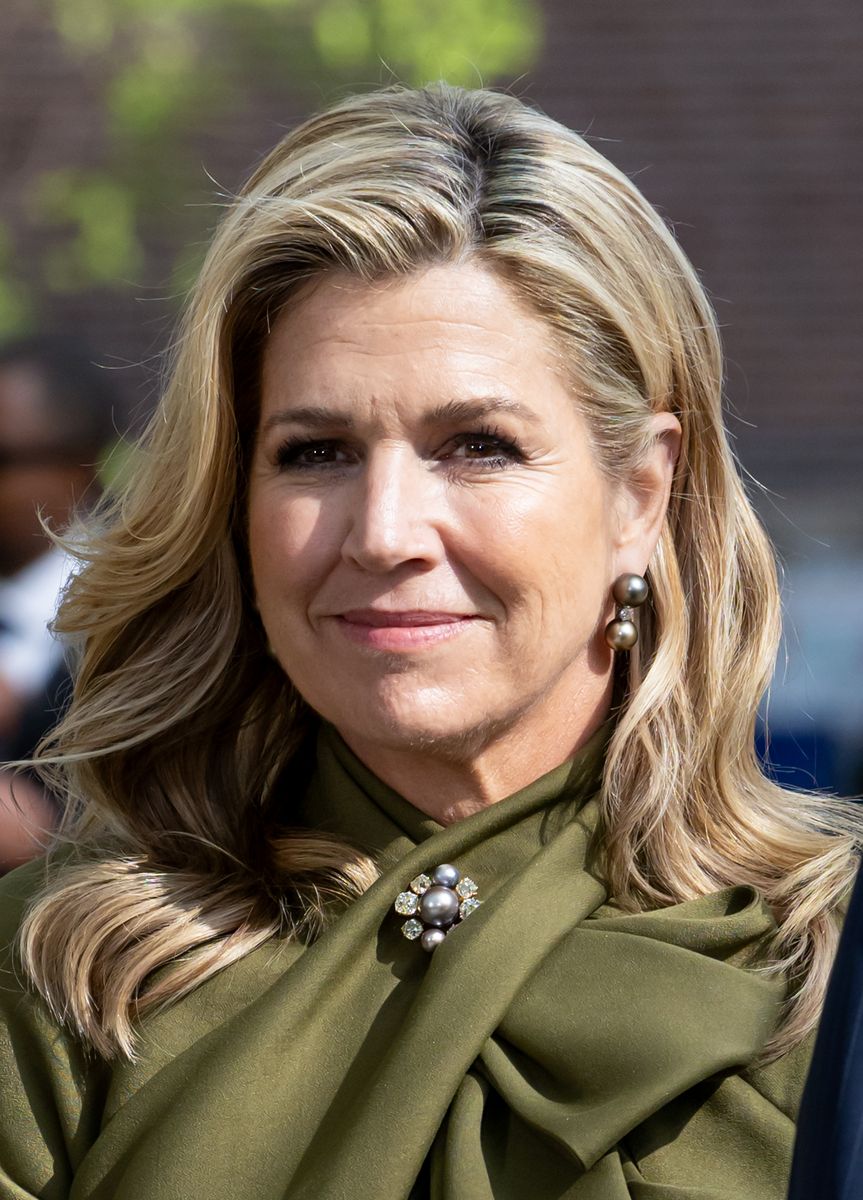 Queen MÃ¡xima of the Netherlands is seen during her visit to Independence Hall and The Liberty Bell to highlight the 250th anniversary of America's Independence.