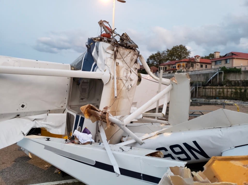 The plane smashed into a concrete pier near Oppedisano’s home. FAA