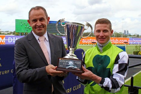 Zougotcha wins the 2024 Coolmore Classic at Rosehill Gardens Racecourse ridden by James McDonald and trained by Chris Waller