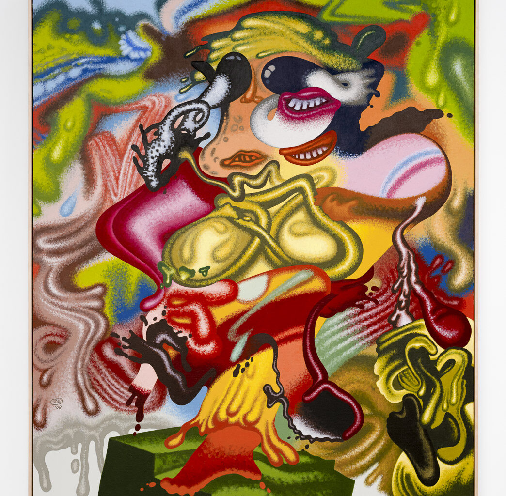 Peter Saul, Better than de Kooning, 2008. Oil and acrylic on canvas, 84 × 72 inches. © Peter Saul / Artists Rights Society (ARS), New York. Courtesy the artist and Gladstone. Photo: Anthony Flores.
