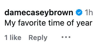 Instagram comment by user: "My favorite time of year."