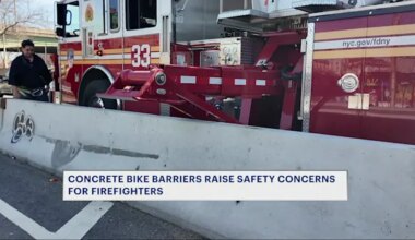 News 12 | Brooklyn | Concrete bike barriers raise safety concerns for firefighters