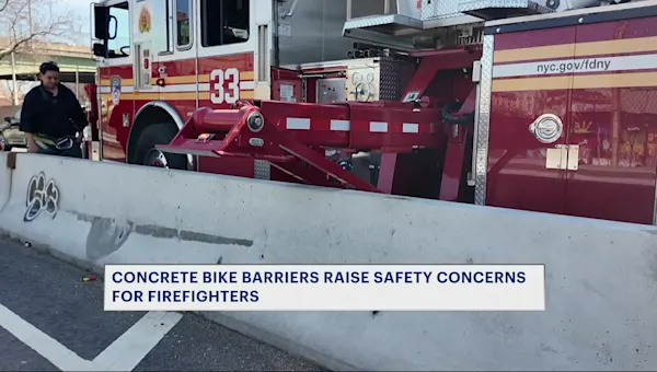 News 12 | Brooklyn | Concrete bike barriers raise safety concerns for firefighters