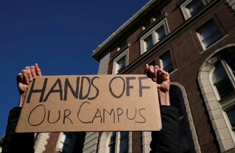 People participate in a protest organized by Columbia University students and professors against U.S. President Donald J. Trump's immigration policies and to demand that the school establish itself as a sanctuary campus, in New York City, US, February 5, 2026. (credit: Amr Alfiky/Reuters)