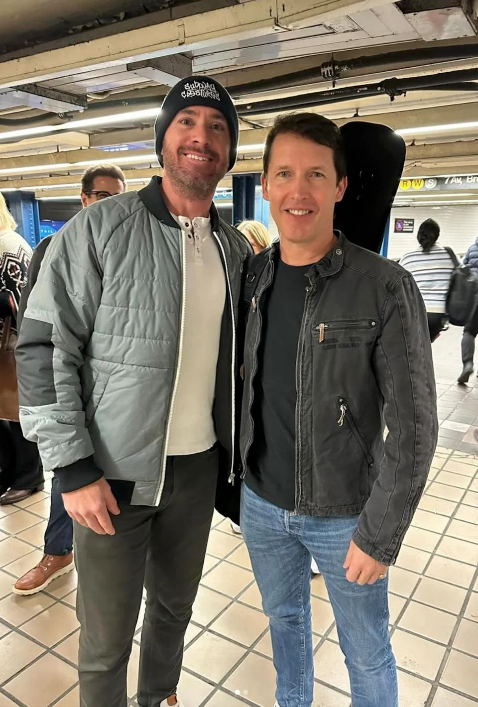 Creator Rick McGuire (left) with musician James Blunt. 