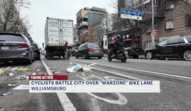 News 12 | Brooklyn | Williamsburg cyclists call Bedford Avenue bike lane a ‘warzone’