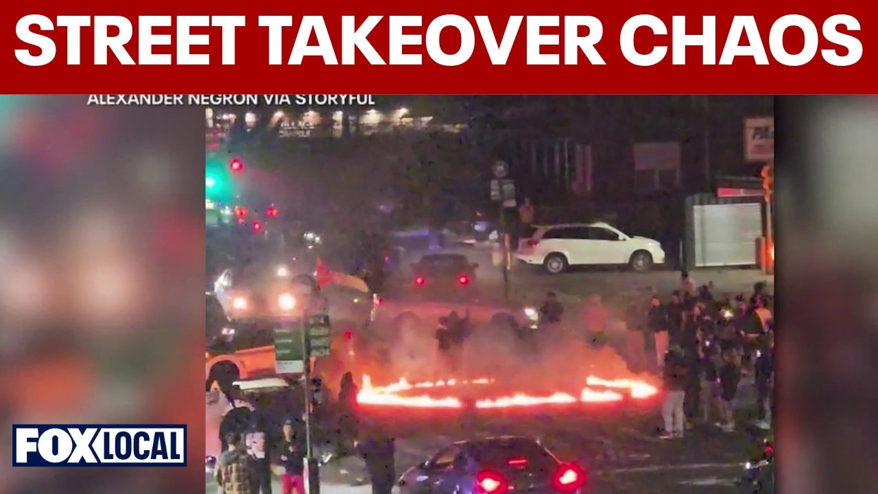 Suspects wanted after wild street takeover in Queens