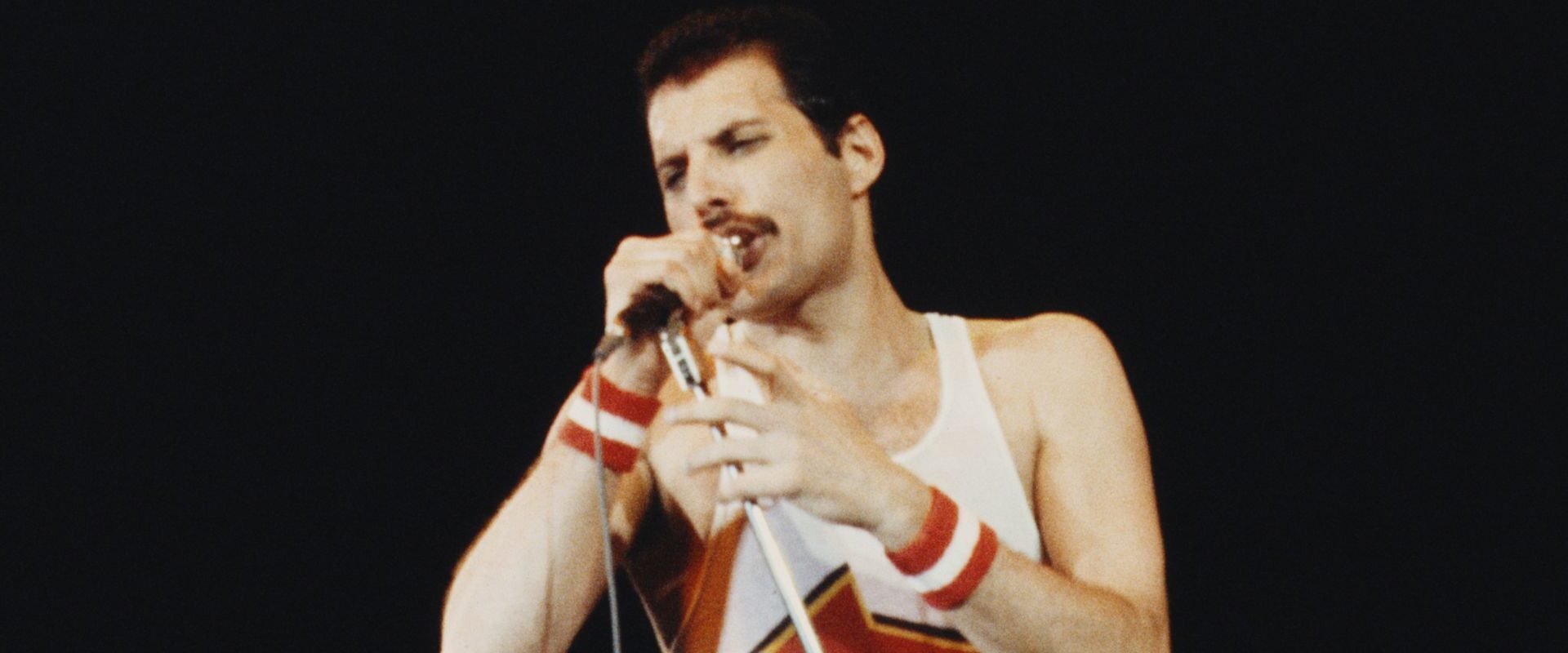 Freddie Mercury performing in 1984