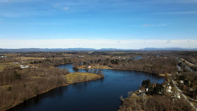 FORT EDWARD, NY - MARCH 11: View of the Hudson River look north from Champlain Canal Lock C6 on Wednesday, March 18, 2026, in Fort Miller, N.Y.