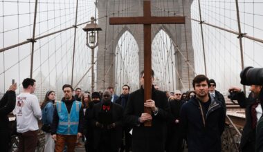 30th annual Way of the Cross procession held on Brooklyn Bridge