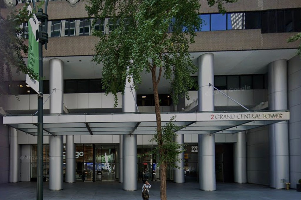 Facade of 2 Grand Central Tower in New York City.