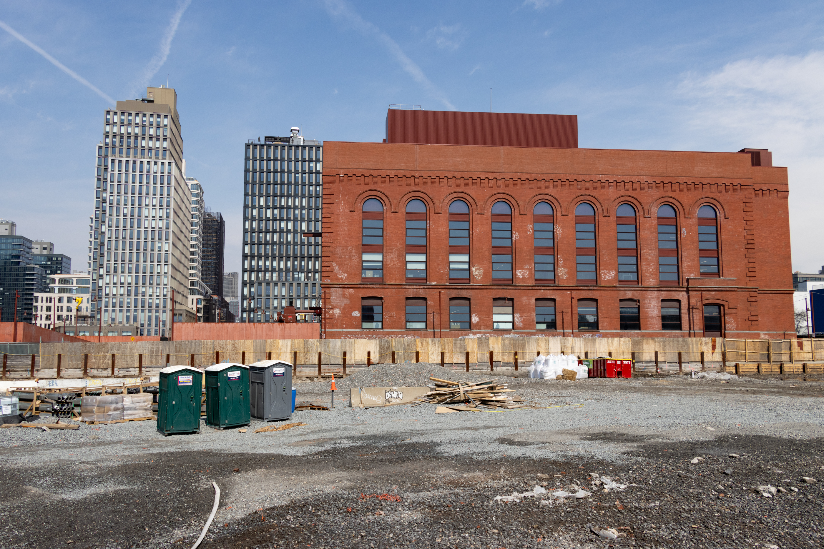 empty lot with the powerhouse arts behind it