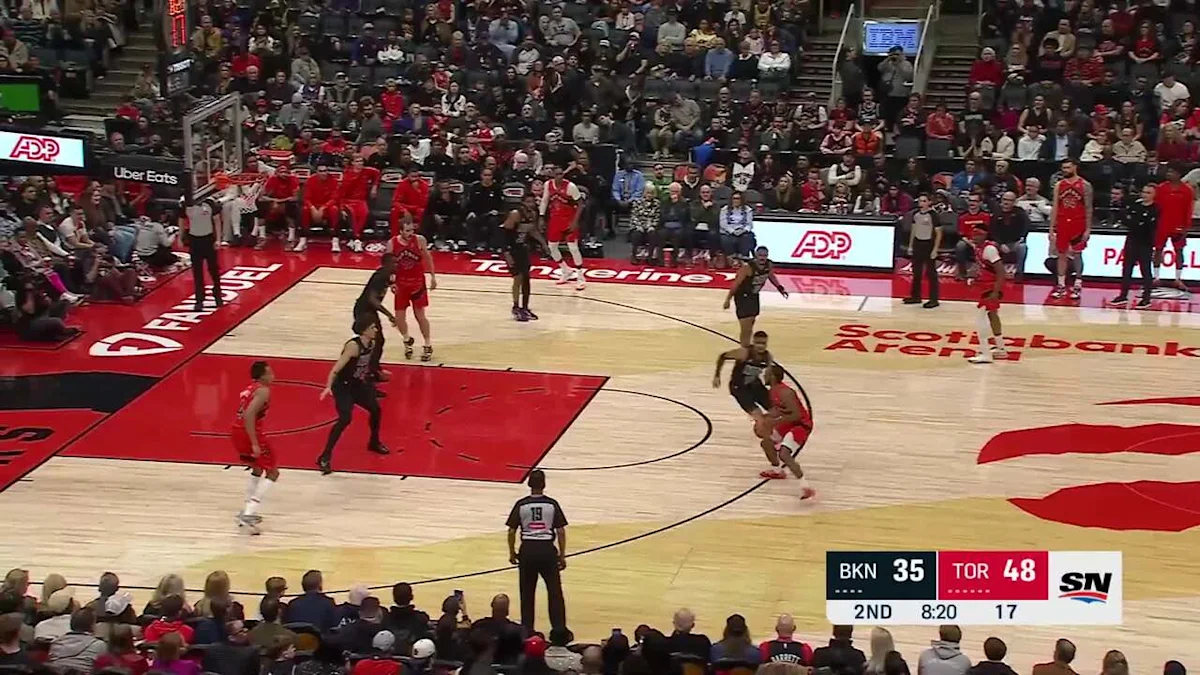 Scottie Barnes Posts 18 points, 12 rebounds & 12 assists vs. Brooklyn Nets