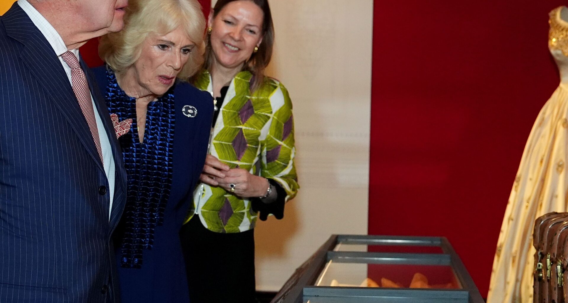 Charles sees late Queen’s quirky outfits at Buckingham Palace exhibition