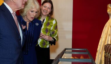Charles sees late Queen’s quirky outfits at Buckingham Palace exhibition