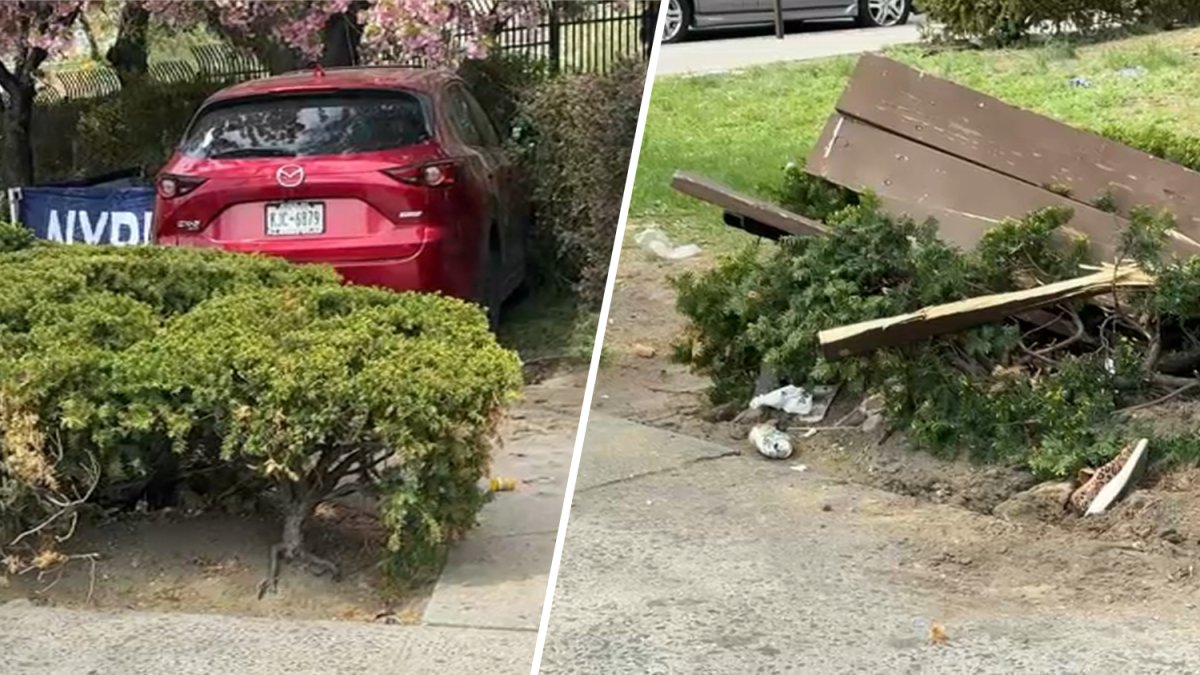 Woman killed, man hurt after car hops curb and hits bench in Bronx – NBC New York