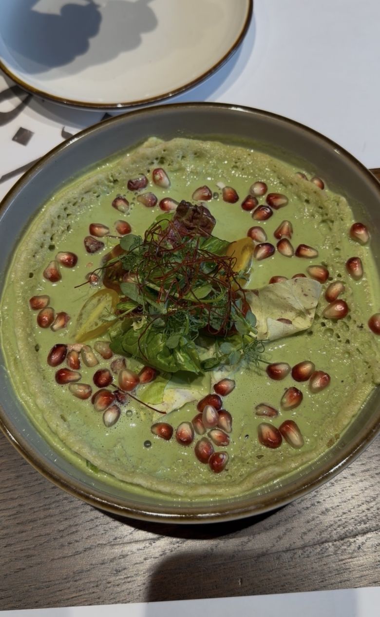 Shafoot, a Yemeni appetizer of fermented flatbread in an herby buttermilk sauce, at the restaurant Yemenat, in Bay Ridge, Brooklyn.