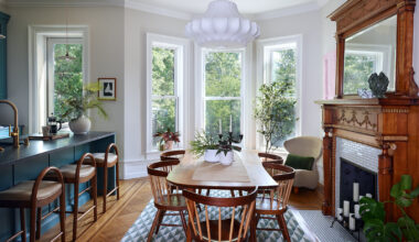 DINING ROOM MANTEL ON RIGHT KITCHEN ON LEFT BAY WINDOW
