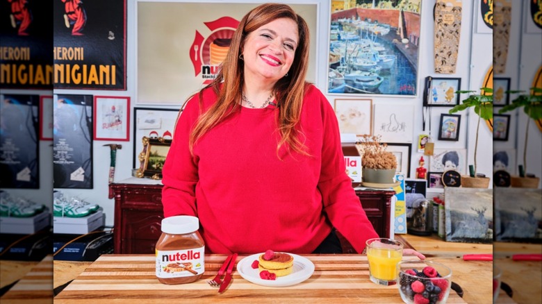 Alex Guarnaschelli with her nutella cornmeal pancakes