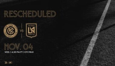 LAFC Road Match Against New York City FC Rescheduled