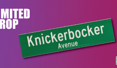 Green and white sign of Knickerbocker Avenue. N Y C D O T limited drop.