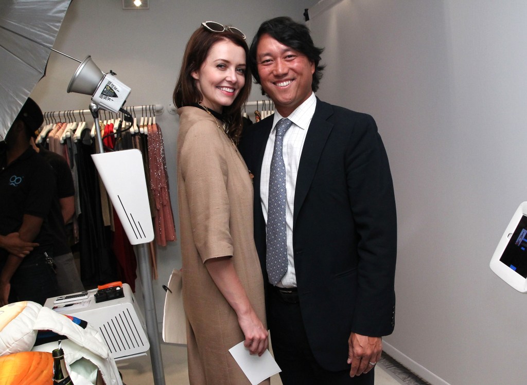 Lindsey Boylan and Lee Roy Kim smiling at "The Belly Art Project" launch event.