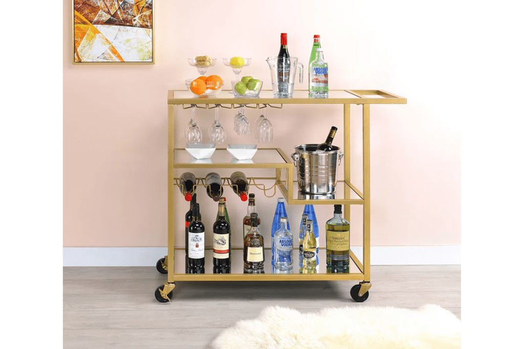 Mercer41 Mirrored Serving Cart