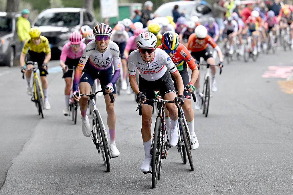 SANREMO, ITALY - MARCH 21: Kasia Niewiadoma of Poland and Team CANYON//SRAM zondacrypto competes during the 8th Milano-Sanremo Donne 2026, Women&amp;apos;s Elite a 156km one day race from Genova to Sanremo / #UCIWWT / on March 21, 2026 in Sanremo, Italy. (Photo by Ivan Bennedetto - Pool/Getty Images)