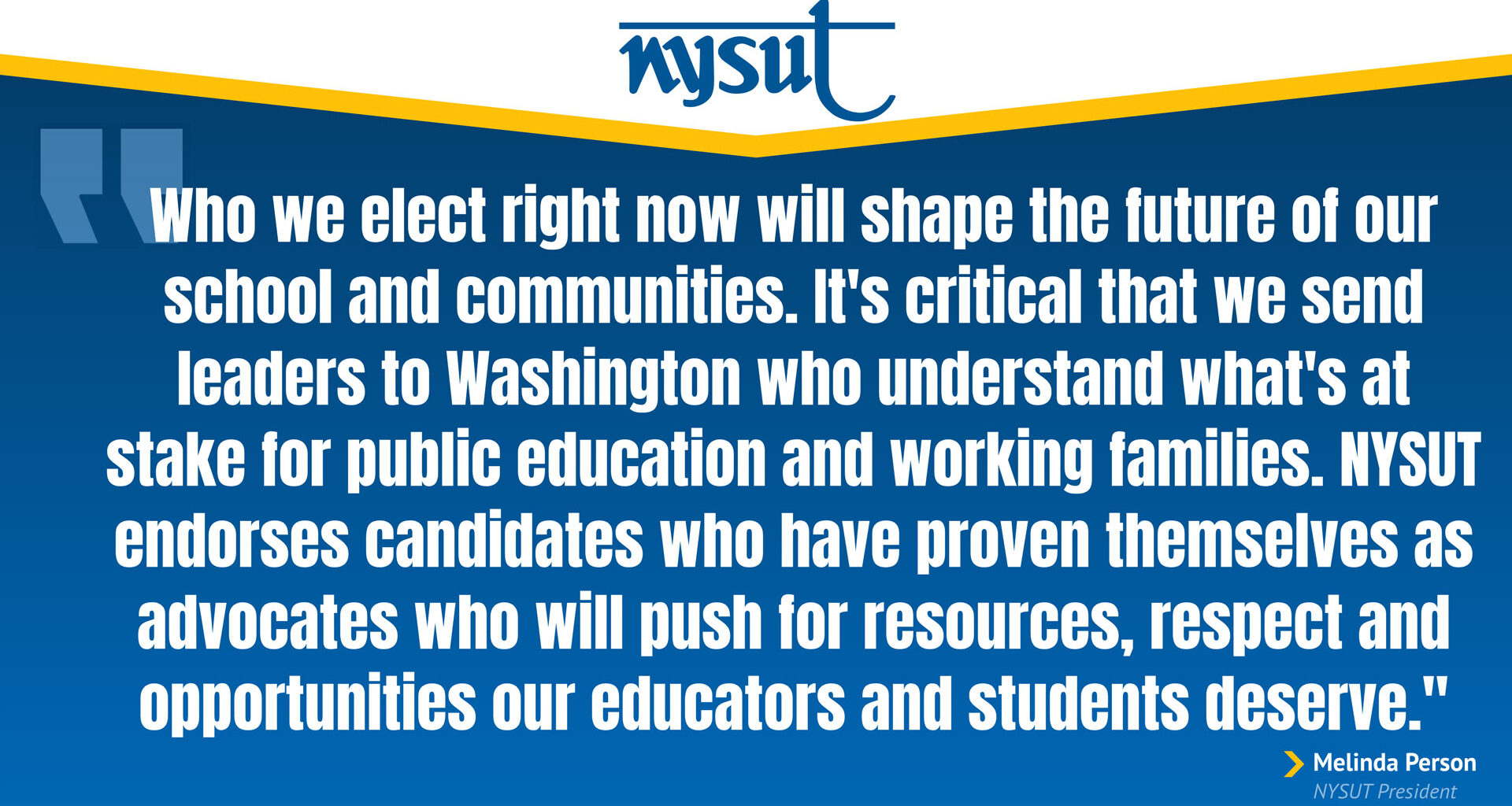 NYSUT 2026 endorsement statement