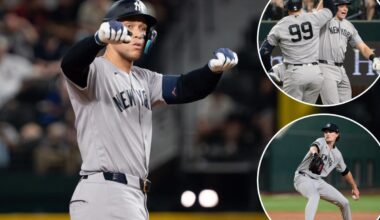 Aaron Judge, Ben Rice make homer history as Yankees keep rolling