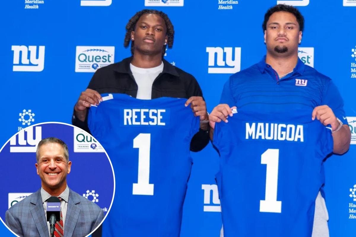 Arvell Reese, Francis Mauigoa pleasant Giants surprises for John Harbaugh